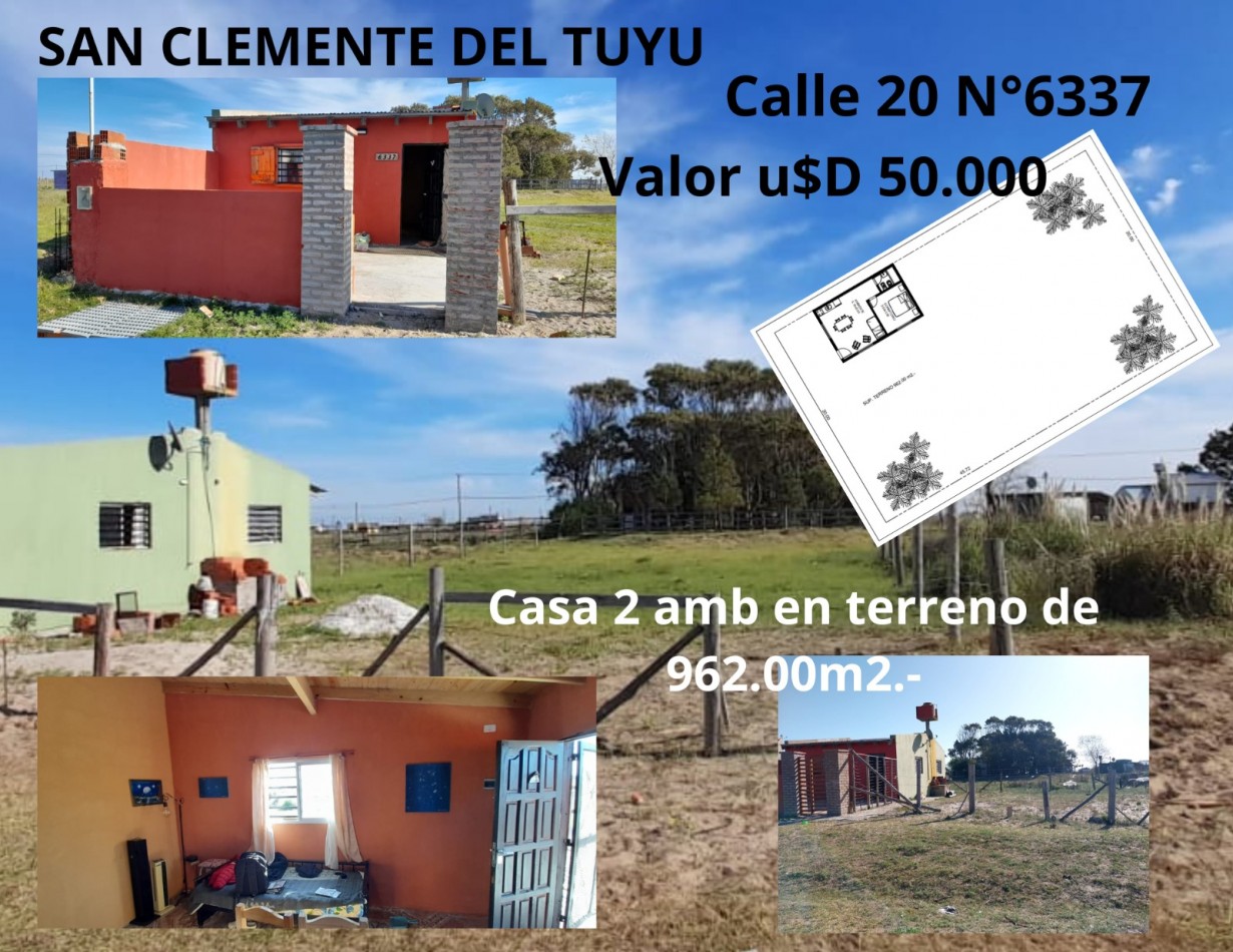 Casa 2 amb. San Clemente del Tuyu